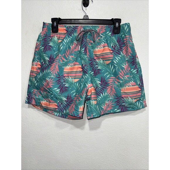 Boardies Apparel Mens Sz M Tropical / Floral Mid Length Lined Swim Shorts NWT - Picture 1 of 6